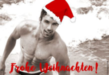 Luxus Weihnachtsgeschenke in letzter Minute Frohe Weihnachten mann im wasser